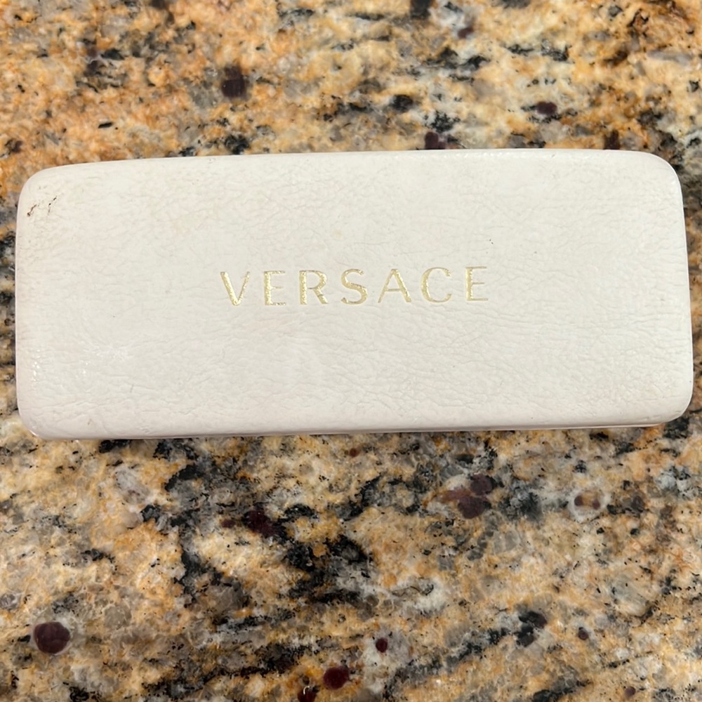 Versace white glasses case